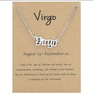 Virgo English Letter Zodiac Pendant Necklace